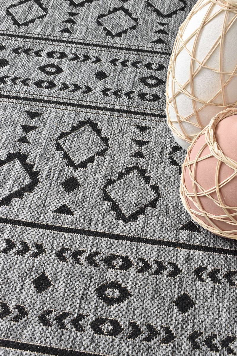 Long Island Tribal Grey Runner Rug