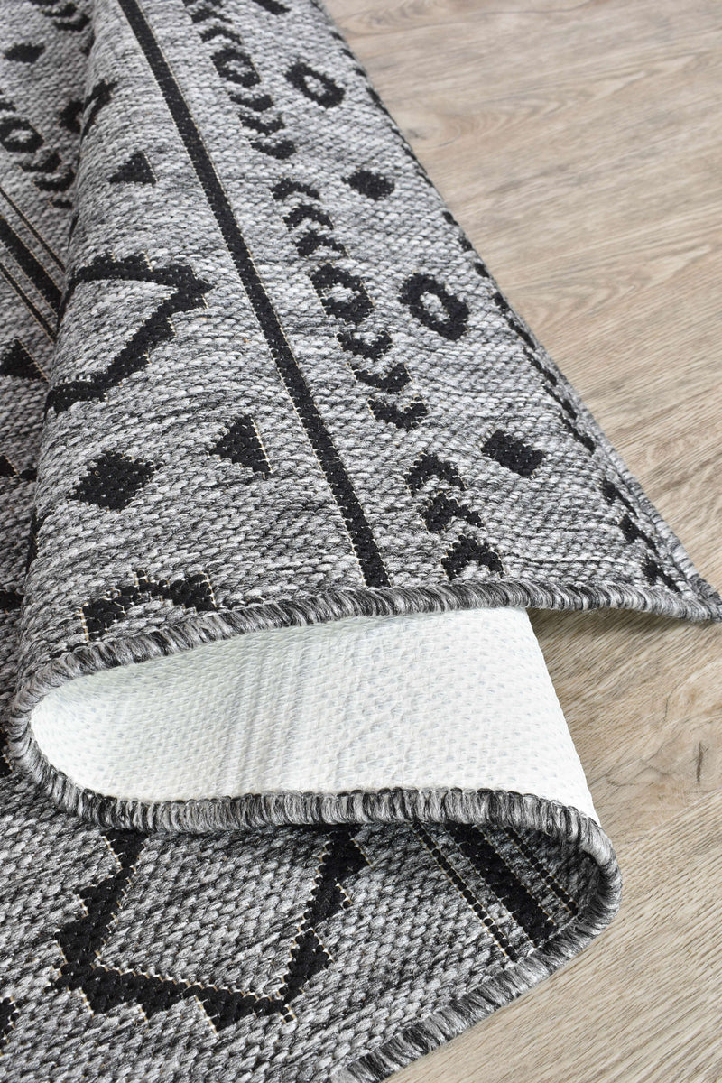 Long Island Tribal Grey Runner Rug