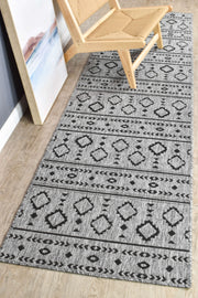 Long Island Tribal Grey Runner Rug