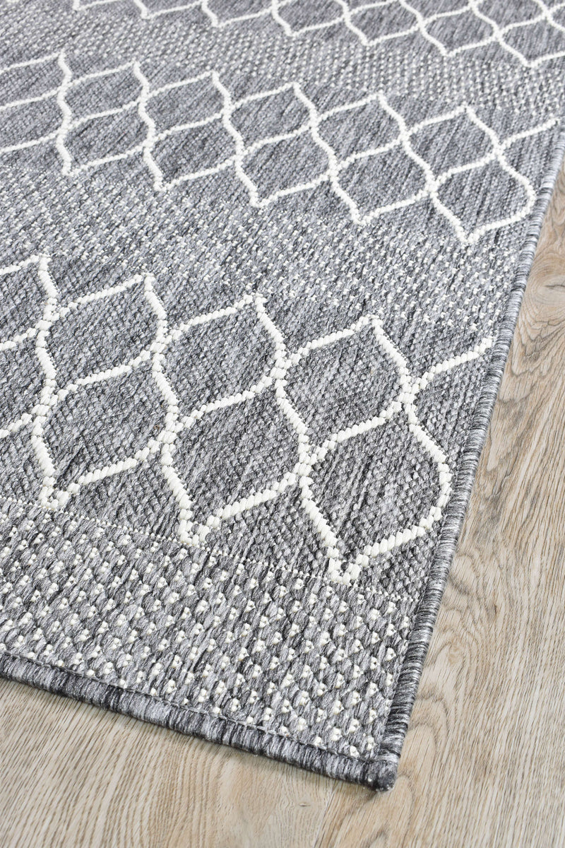 Long Island Trellise strip Grey Rug