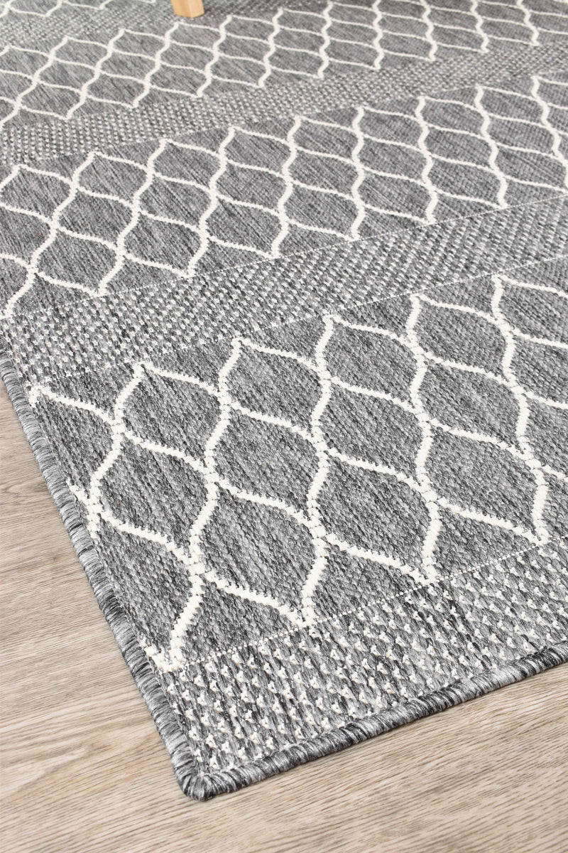 Long Island Trellise strip Grey Rug