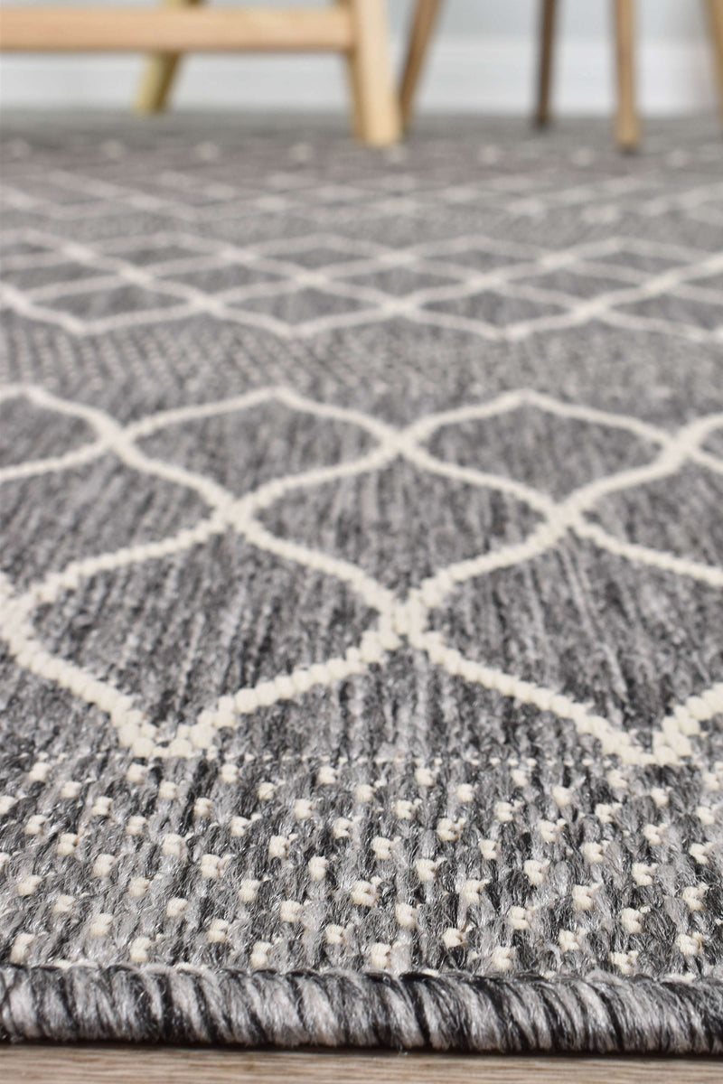 Long Island Trellise strip Grey Rug