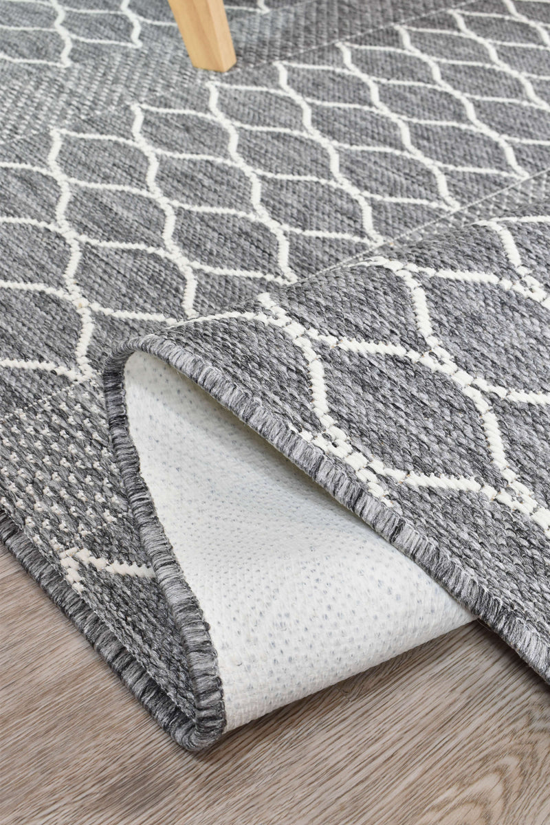 Long Island Trellise strip Grey Rug
