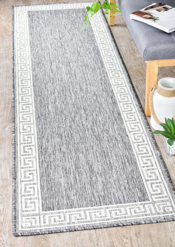 Long Island versace Light Grey Runner Rug