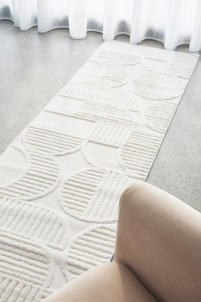 Brosa lee White Runner Rug — SydneyRugsOnline