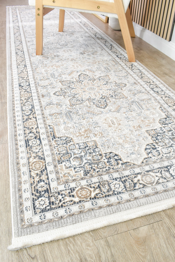 Sultana Constant Navy Cream Runner Rug