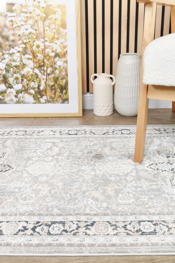 Sultana Constant Navy Cream Runner Rug