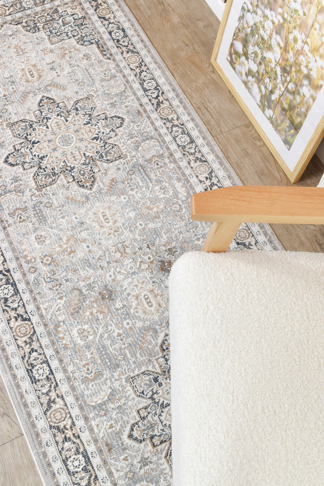 Sultana Constant Navy Cream Runner Rug