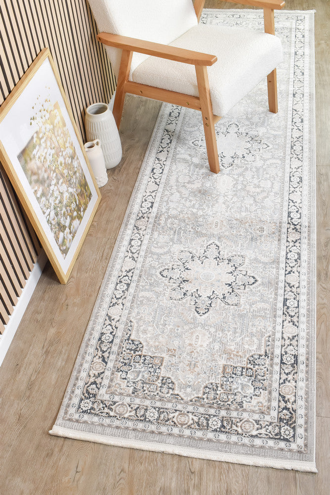 Sultana Constant Navy Cream Runner Rug