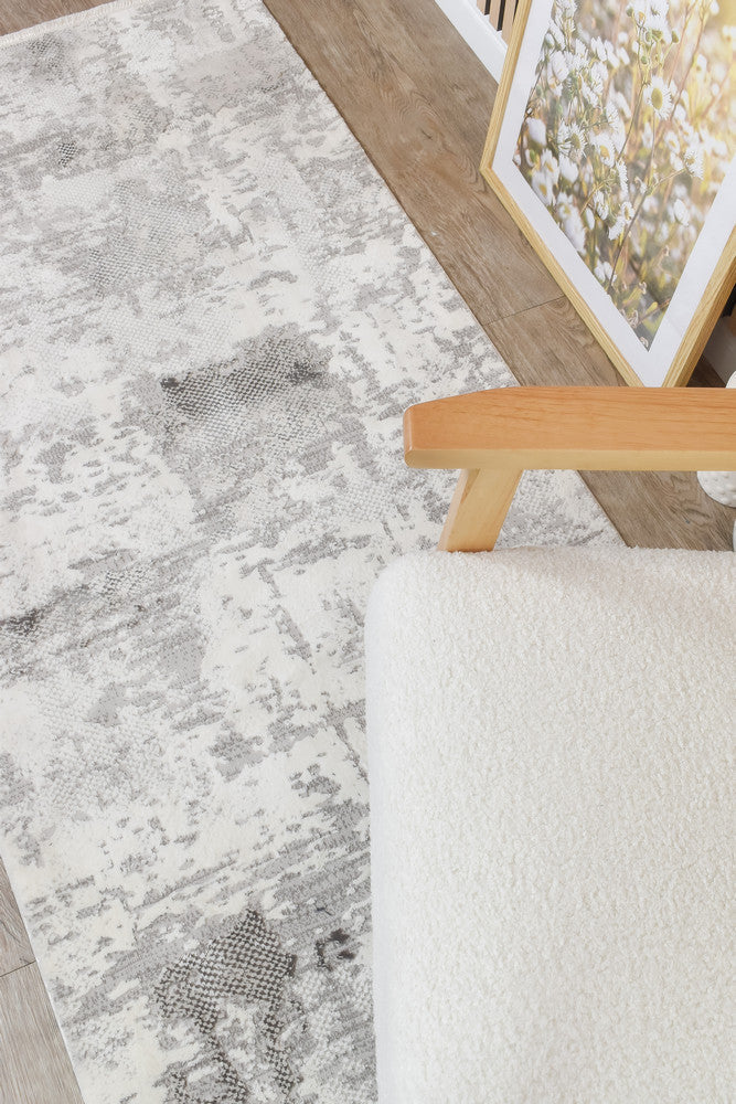 Sultana Ageless Dark Grey Cream Runner Rug