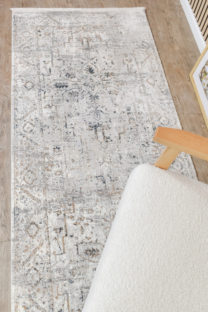 Sultana Abiding Blue Grey Runner Rug