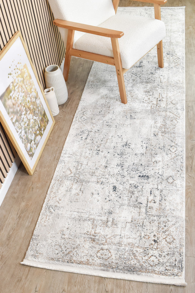 Sultana Abiding Blue Grey Runner Rug