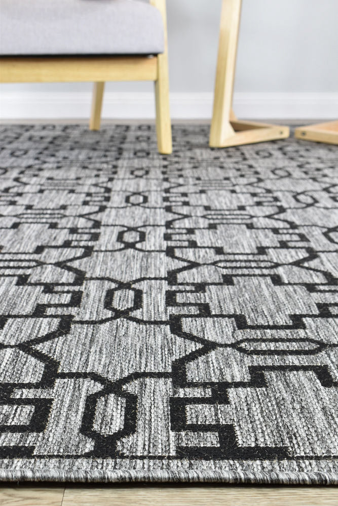 Long Island Star Grey Black Rug