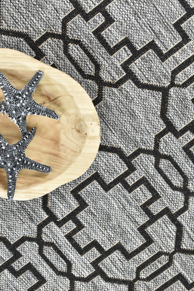 Long Island Star Grey Black Rug