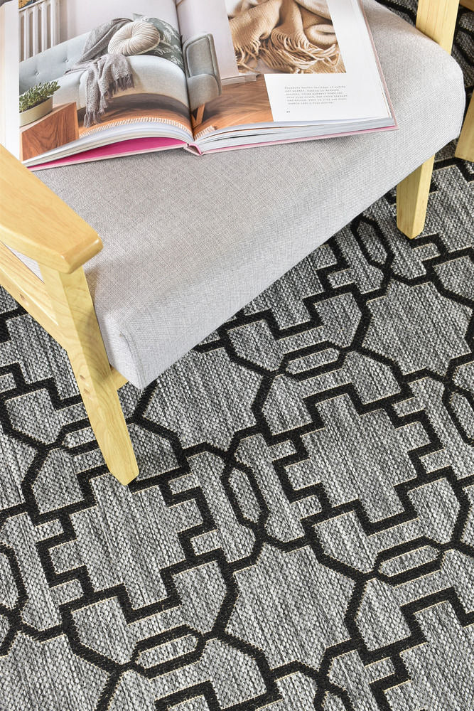 Long Island Star Grey Black Rug