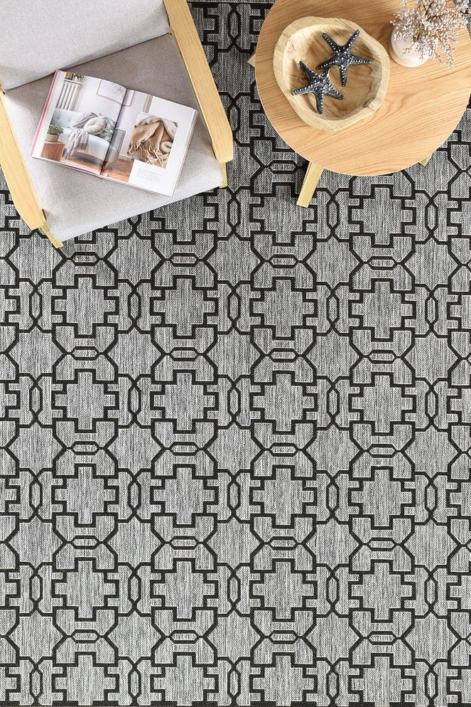 Long Island Star Grey Black Rug