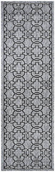 Long Island Star Grey Black Runner Rug