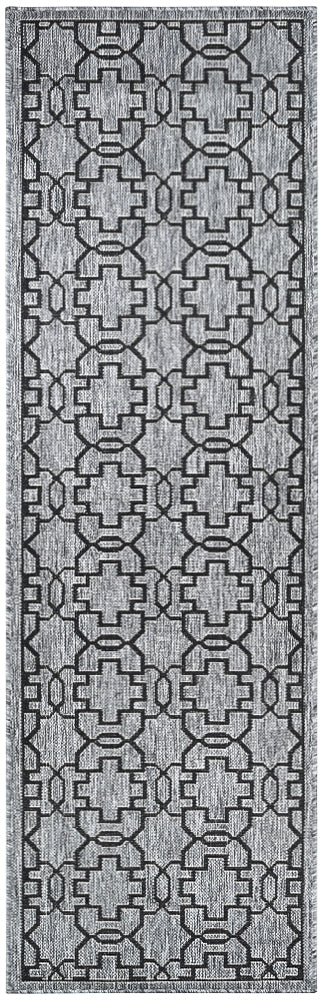 Long Island Star Grey Black Runner Rug