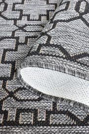 Long Island Star Grey Black Runner Rug