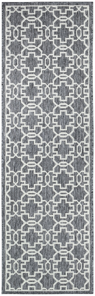 Long Island Star Grey Cream Runner Rug