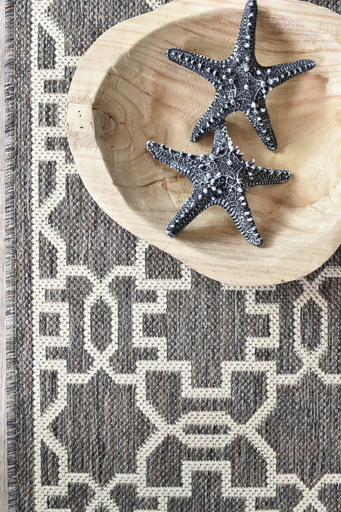 Long Island Star Brown Cream Runner Rug