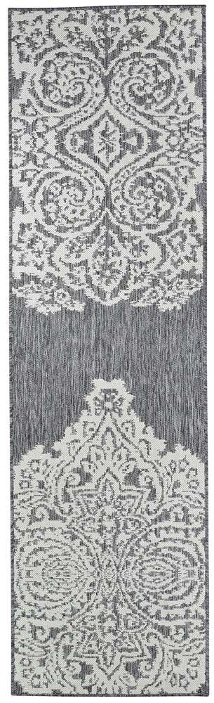 Long Island Sheen Cream Grey Runner Rug