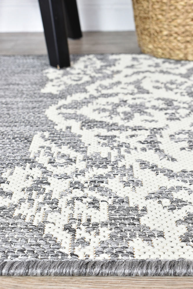 Long Island Sheen Cream Grey Runner Rug