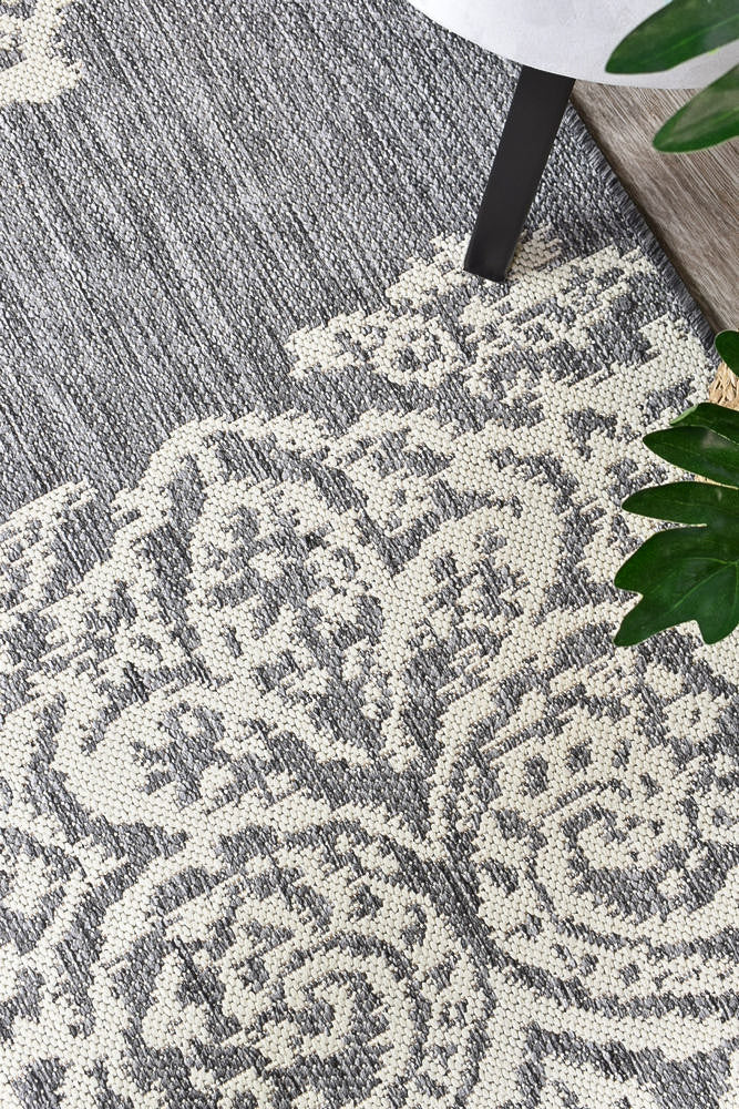 Long Island Sheen Cream Grey Runner Rug