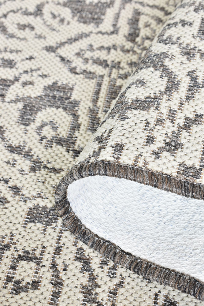 Long Island Sheen Brown Cream Runner Rug