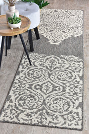Long Island Sheen Brown Cream Runner Rug