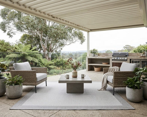 Lumina Indoor Outdoor Border Silver Rug