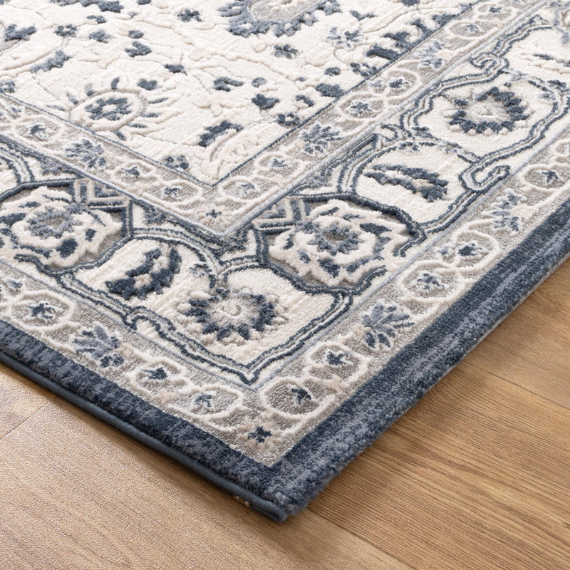 Kekchi Floral Traditional Blue Rug