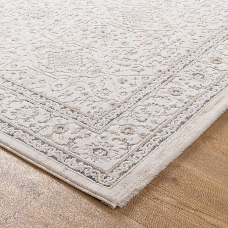 Kekchi Traditional Border Cream and Beige Rug