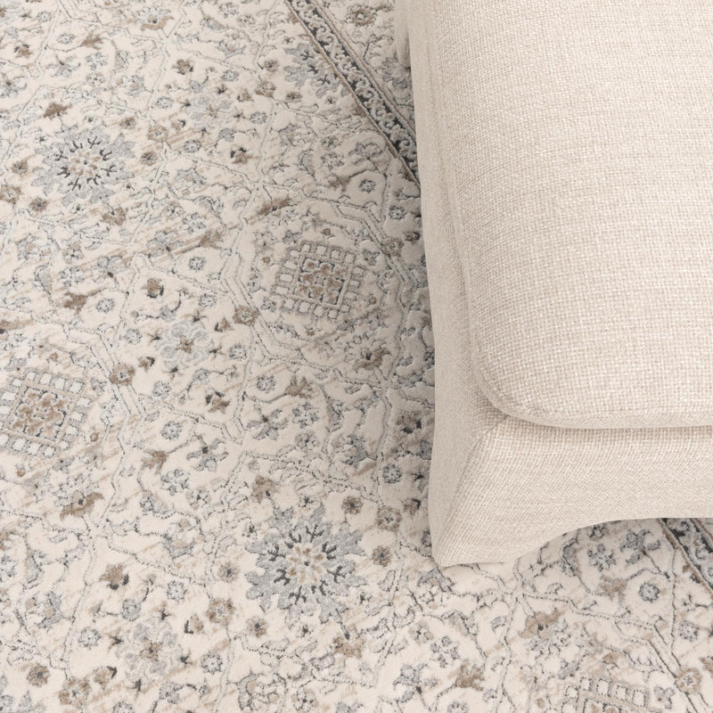 Kekchi Traditional Border Cream and Beige Rug