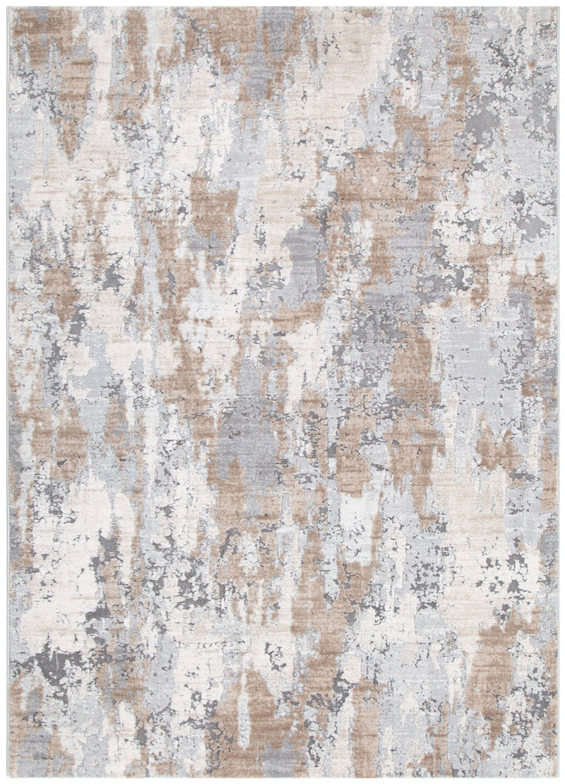 Kekchi Gouache Astract Grey and Beige Rug