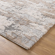 Kekchi Gouache Astract Grey and Beige Rug