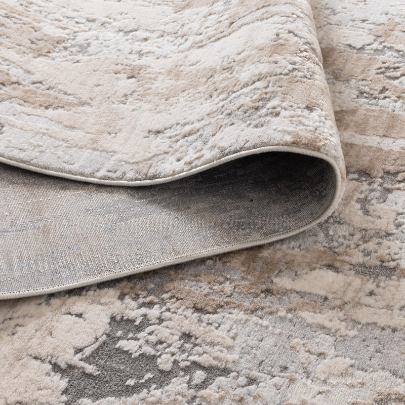 Kekchi Gouache Astract Grey and Beige Rug