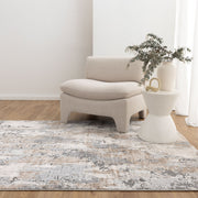 Kekchi Gouache Astract Grey and Beige Rug