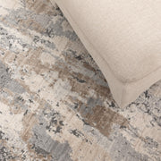 Kekchi Gouache Astract Grey and Beige Rug