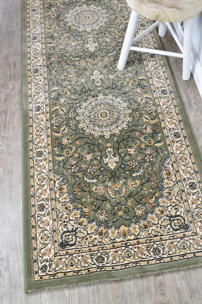 Michelan Angelo Green Runner Rug
