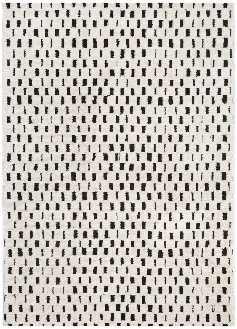 Milium Squares Black and Cream Rug