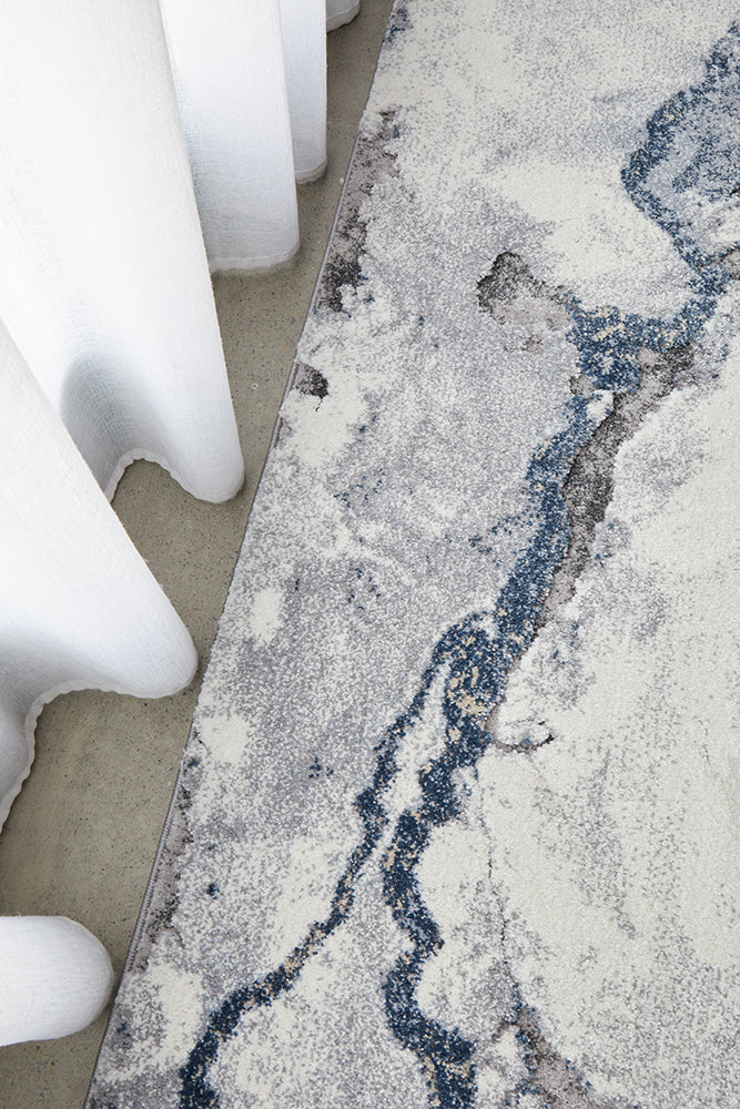 Quartz Element Blue Runner Rug