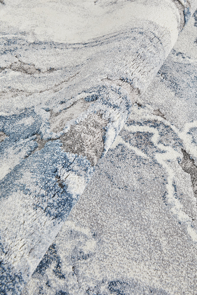 Quartz Element Blue Runner Rug