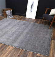 Mountainous Grey Plush Rug