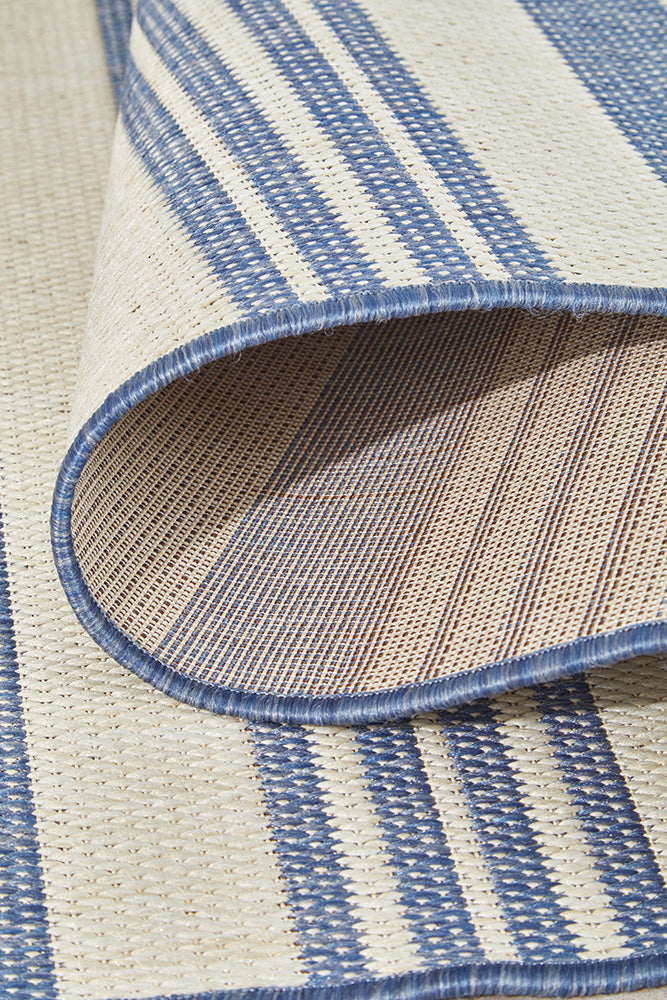 Blue Rune Rug outdoor rug Blue Flatweave Runner rug — SydneyRugsOnline