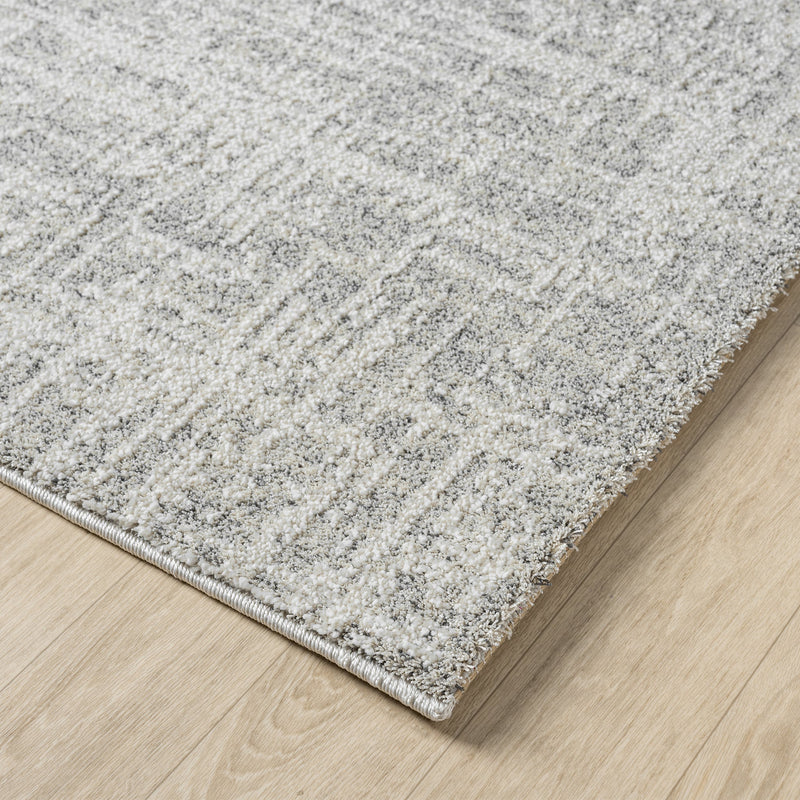 Gray Polyester Rug Rectangle Modern soft polyester and polypropylene Grey Rug ...