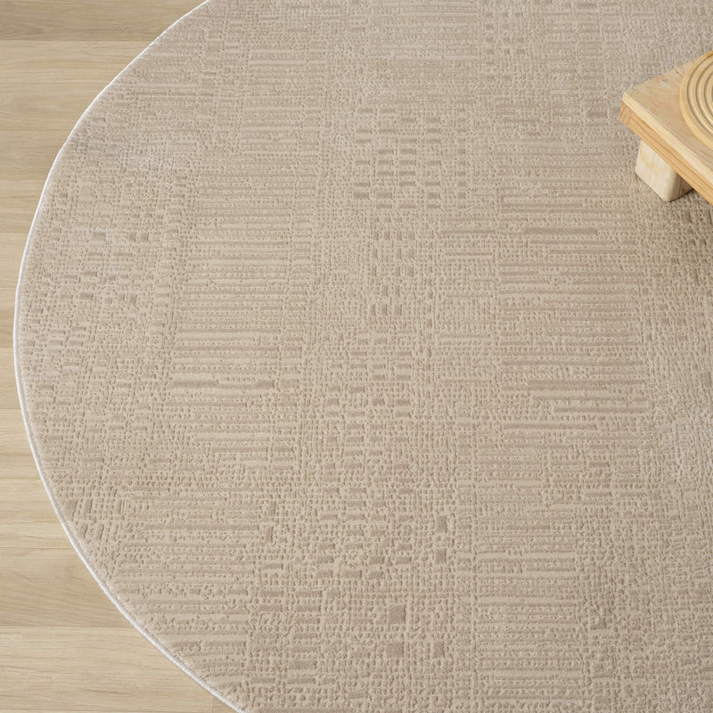Grand Elegant Fawn Beige Round Rug