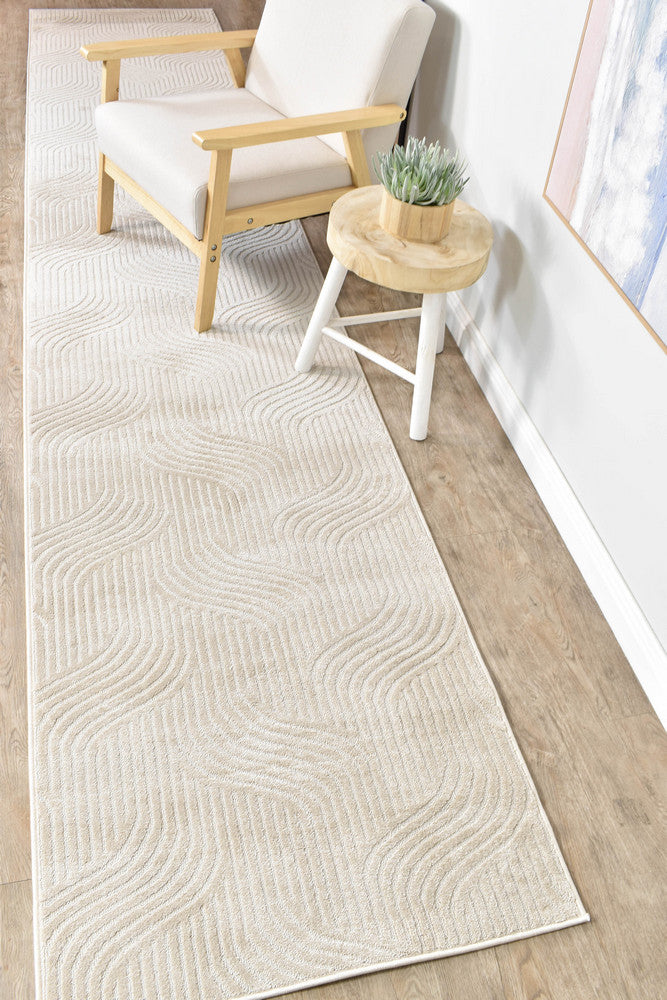 Soft low-pile polypropylene runner rug surface, modern contemporary ...