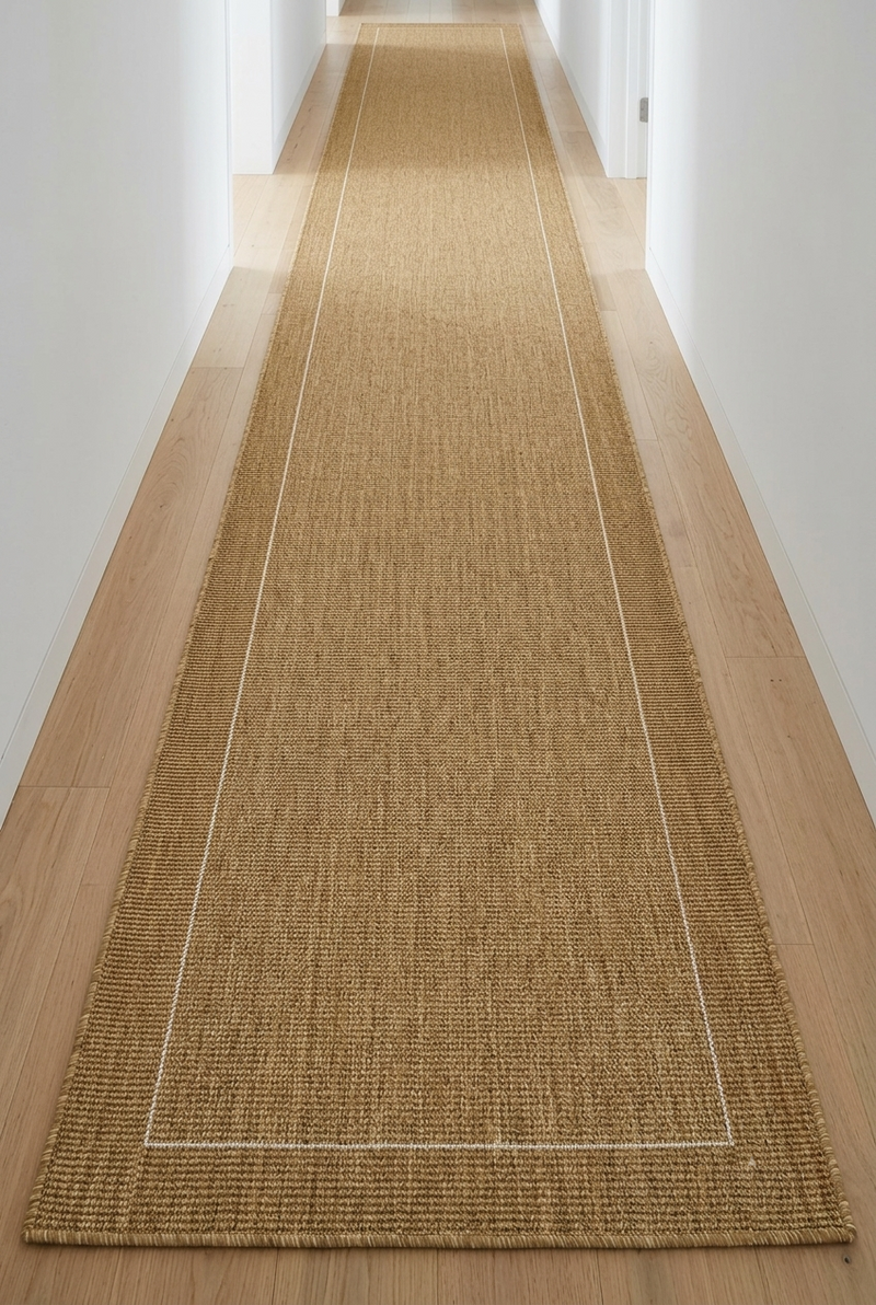 Outdoor Living Sisal Beige Brown Runner Rug