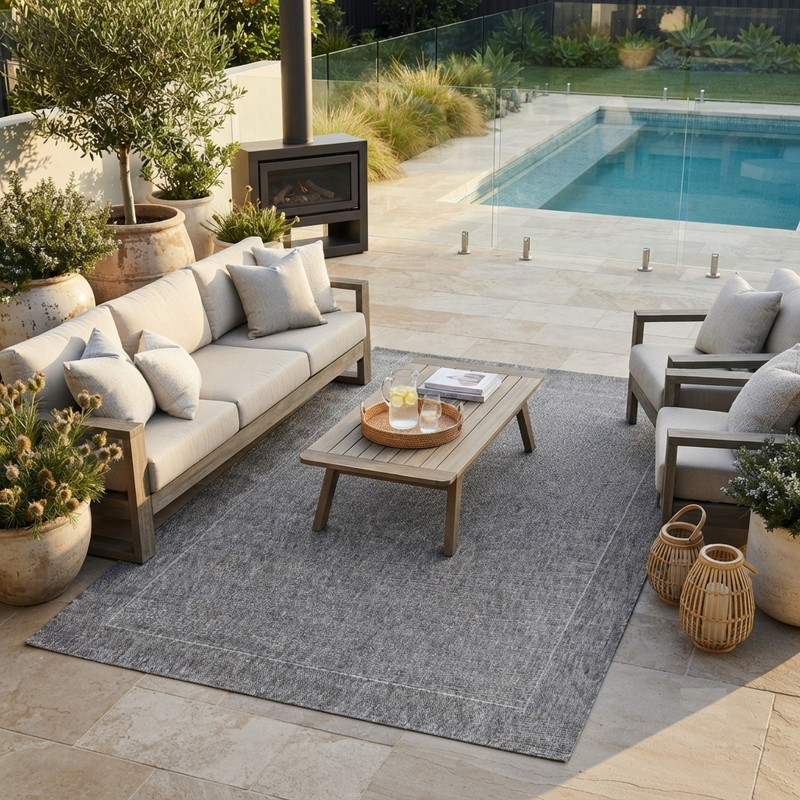 Outdoor Living Sisal Charcoal Rug Rug